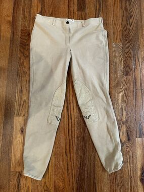 TuffRider Low Rise Pull On Horse Breeches Riding Pants Womens Size 34 Stretch